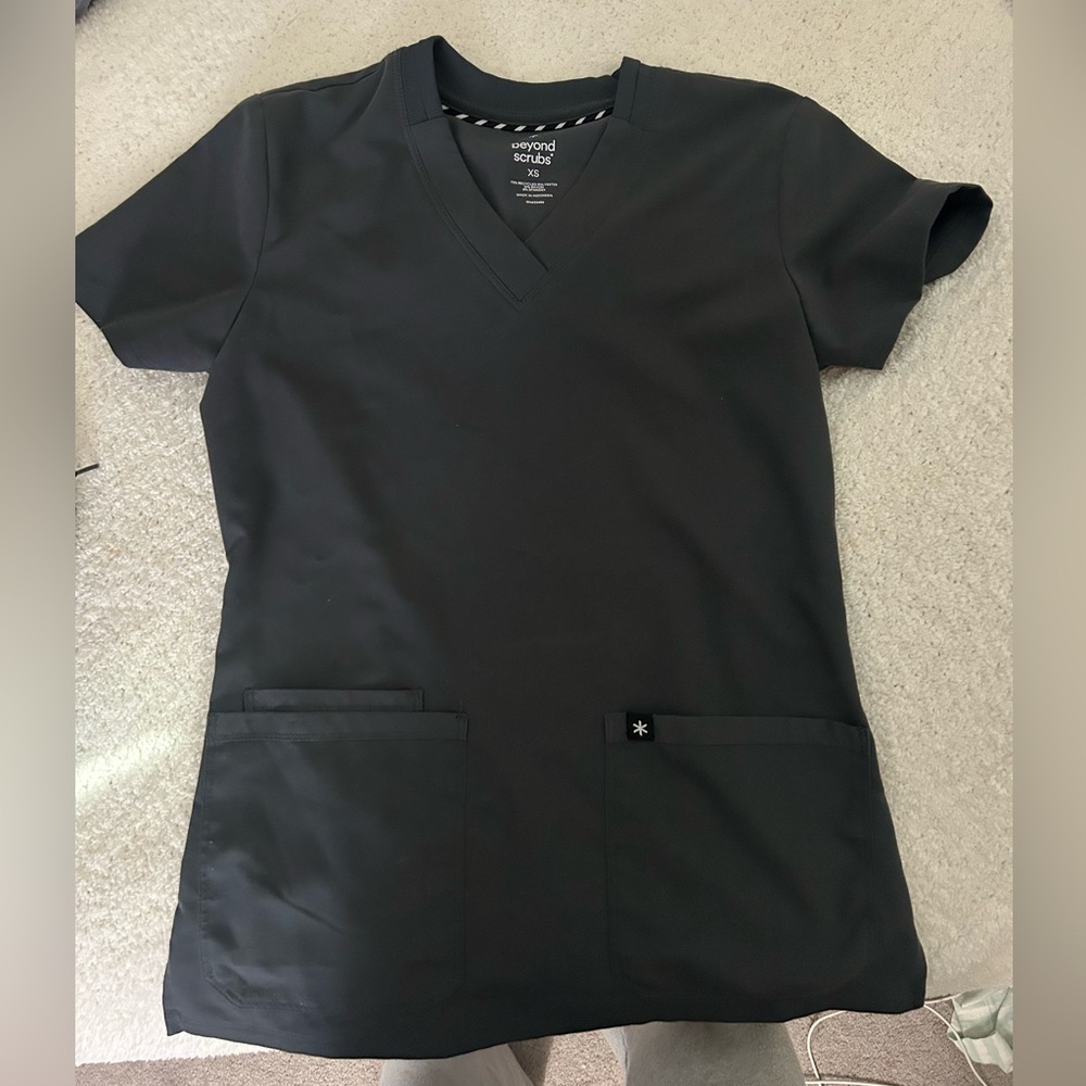 Beyond Scrubs Charcoal Scrub Top